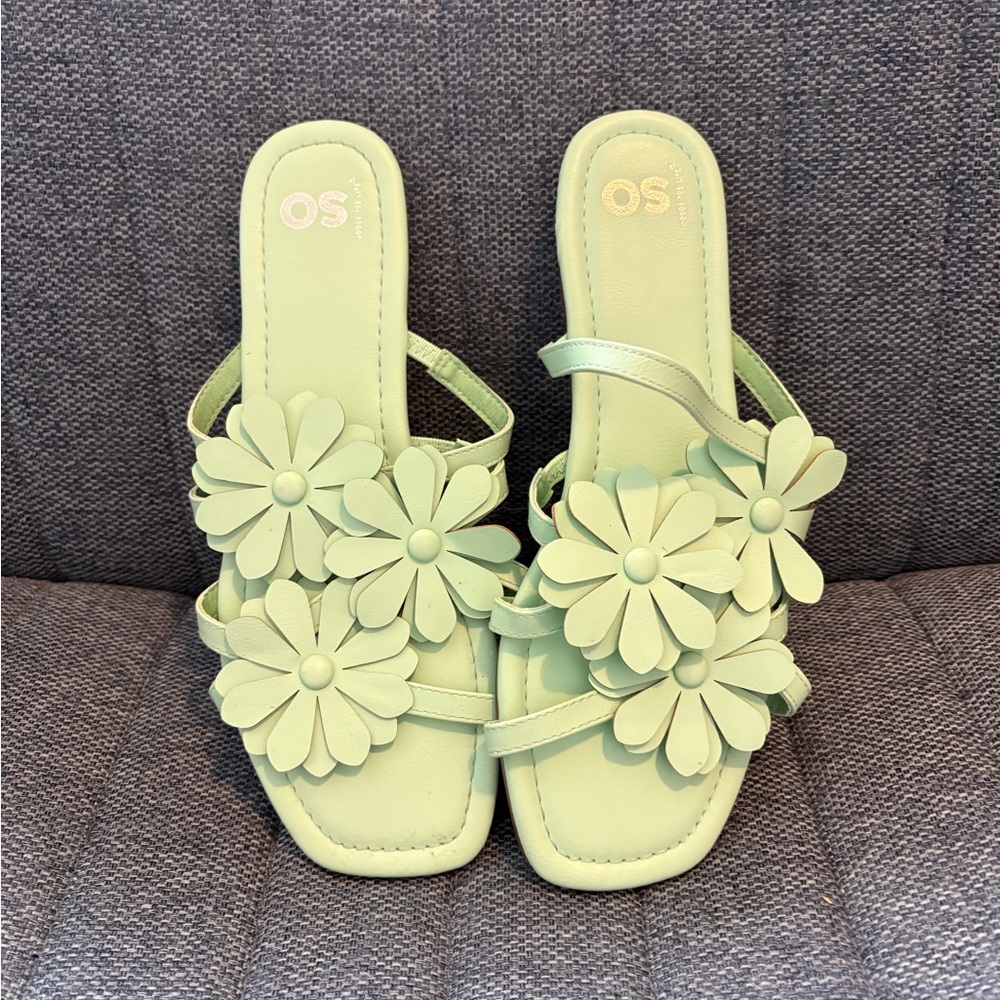 Women's Green Floral Sandals